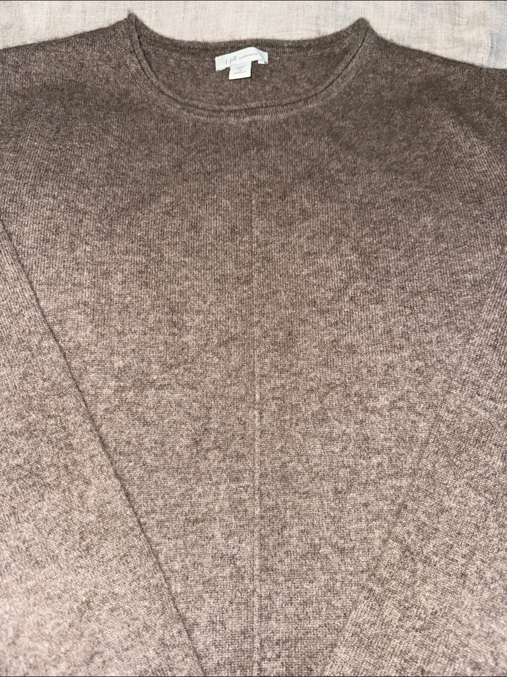 Size 1X women’s 100% cashmere sweater heathered brown tunic